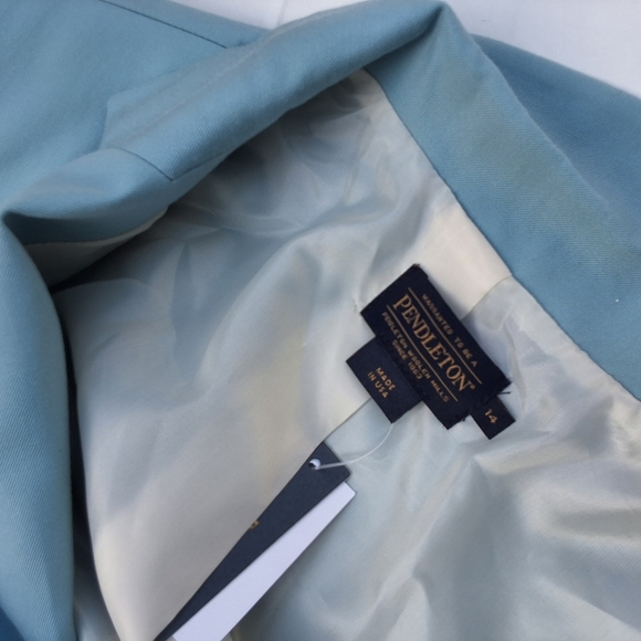 Pendleton Baby Blue Wool Vintage Lined Blazer 14 NWT - Picture 13 of 14